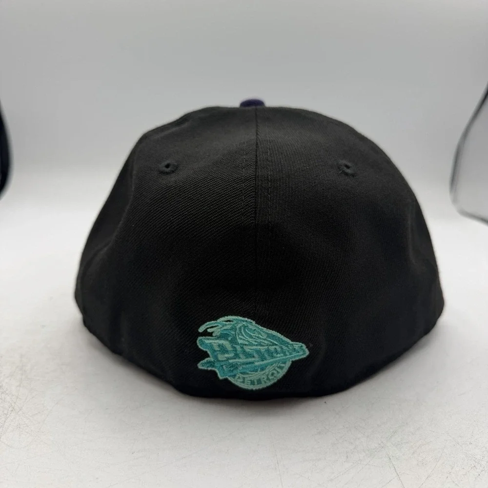 New Era 59Fifty Detroit Pistons Hat Cap 7 3/8 Black Purple Fitted NBA Basketball
